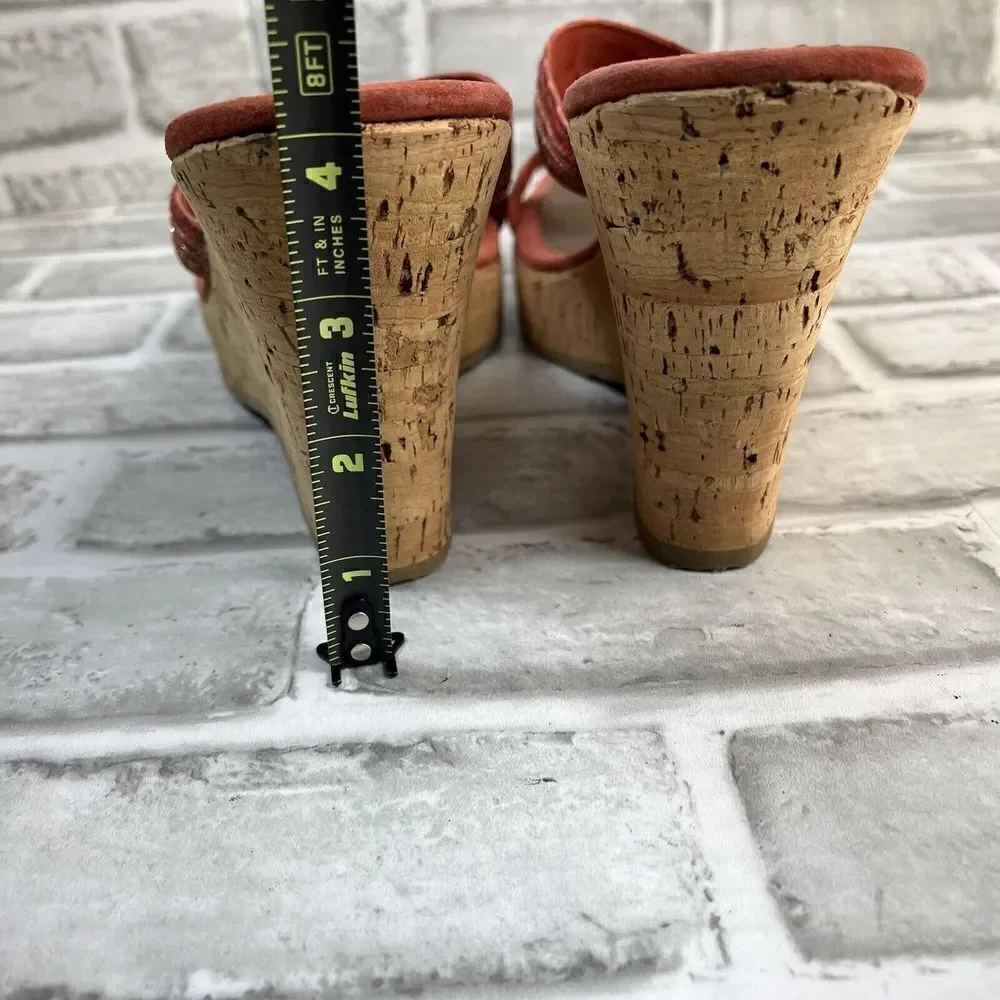 Eric Javits New York Women’s 10 Woven Wedge Crisscross Cork Sandals